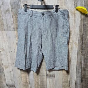 Bruno Washable Linen Blend Grey Shorts Men 34 Classic Fit